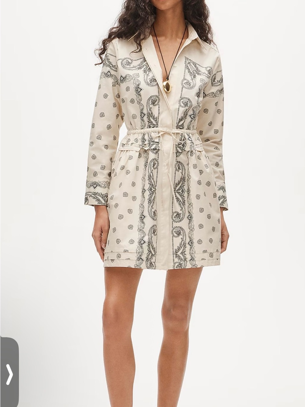 J. Crew Elena mini shirt-dress in bandana-print cotton poplin
